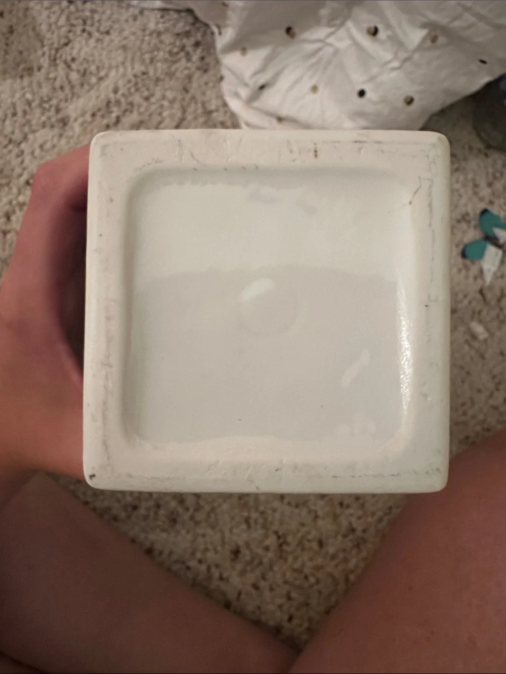 Vintage Blue and White Chinese Porcelain Vase Square Baluster Form